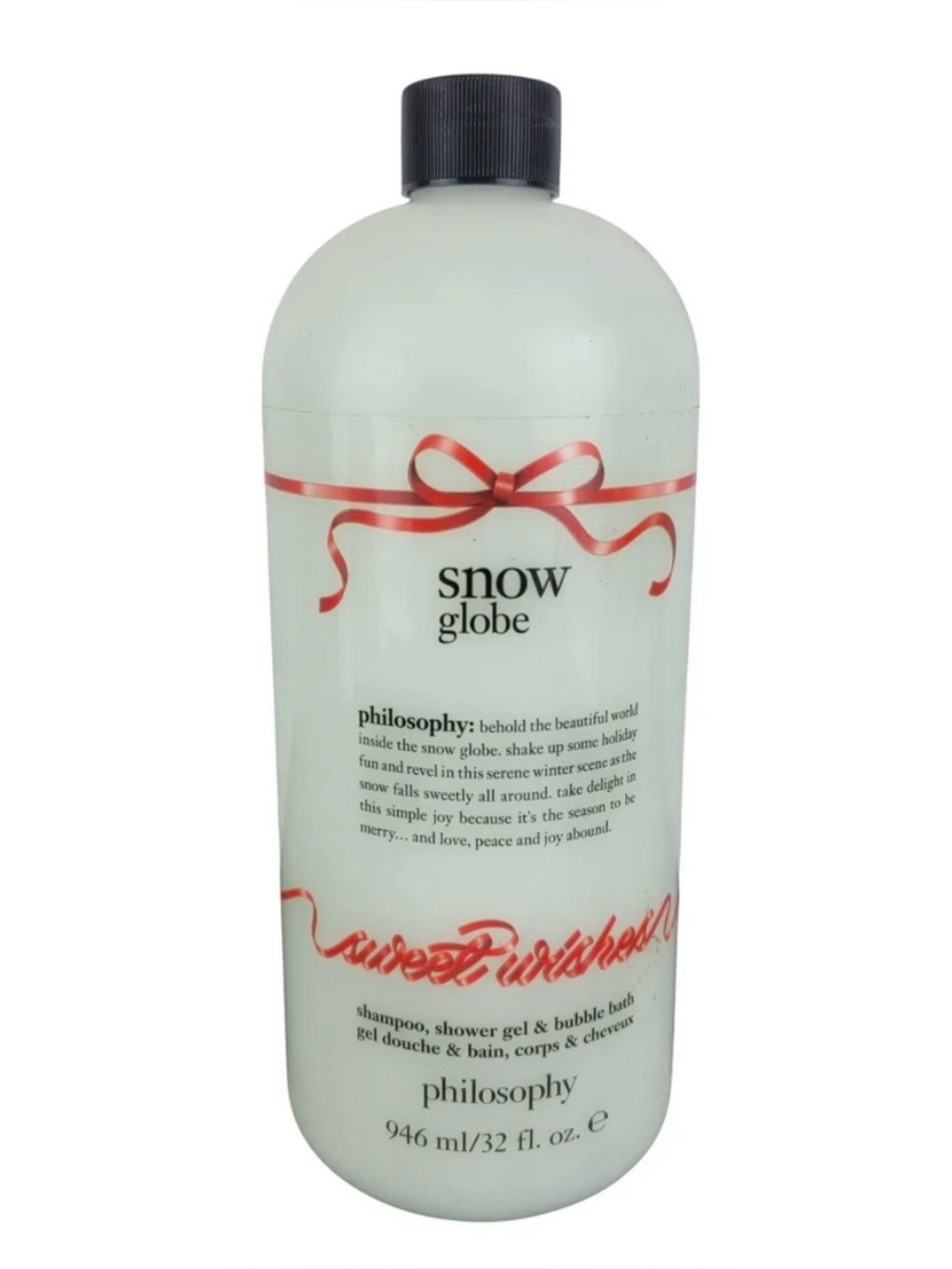 philosophy Snow Globe Shower Gel & Bubble Bath - White with Red Accents